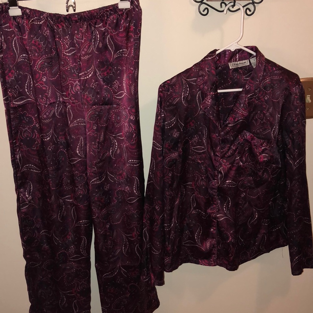 Chanteuse intimates satin pajama set Like new!